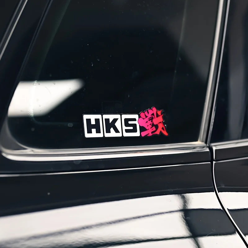 HKS Racing Gradient Waterproof Vinyl Sticker Red Blue JDM Car Exterior Decal