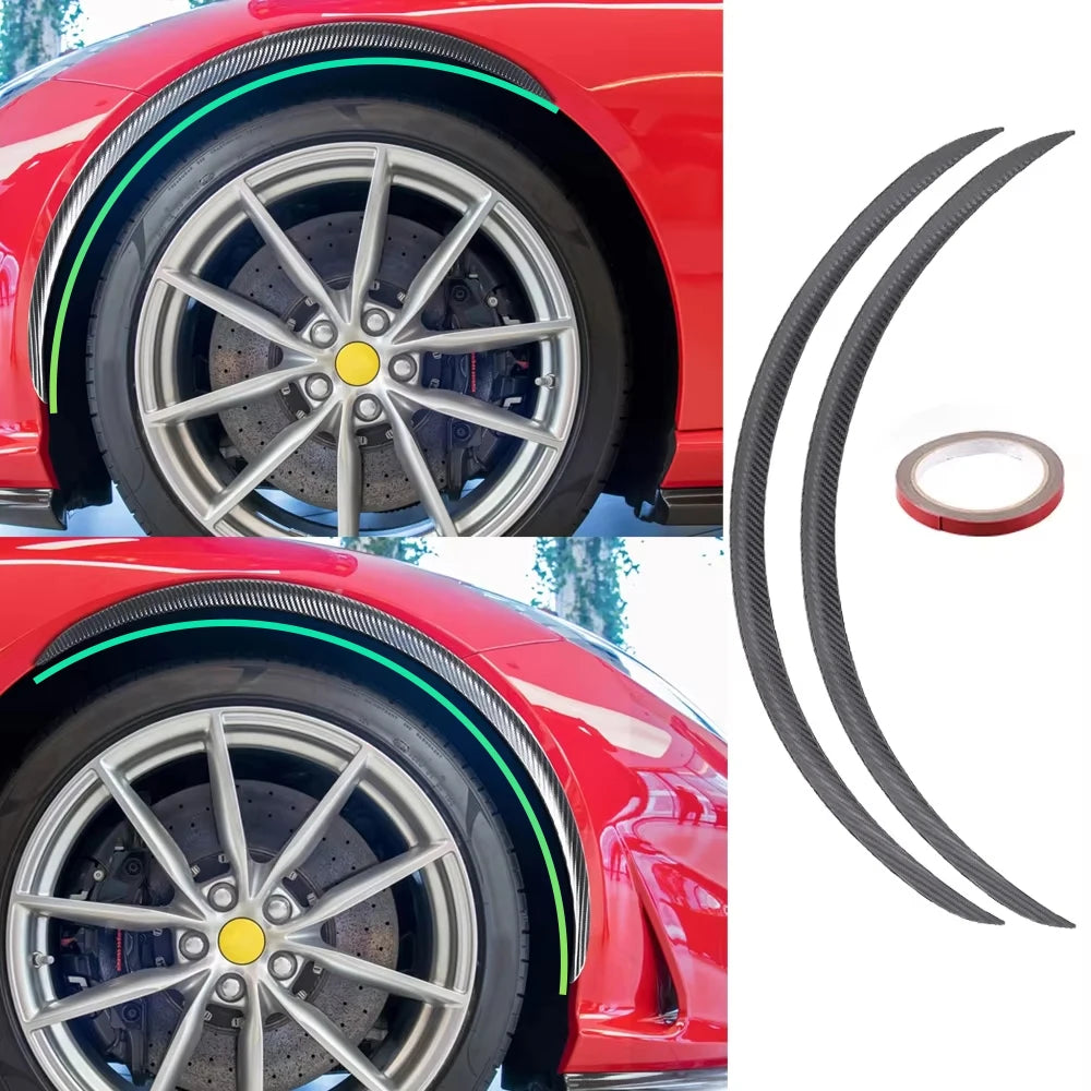Universal Carbon Fiber Pattern Wheel Arch Fender Flare Protector 73cm