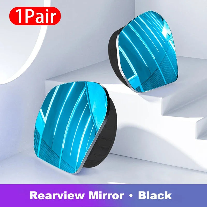 SEAMETAL 2PCS HD 360° Adjustable Blind Spot Mirror Frameless Wide-Angle