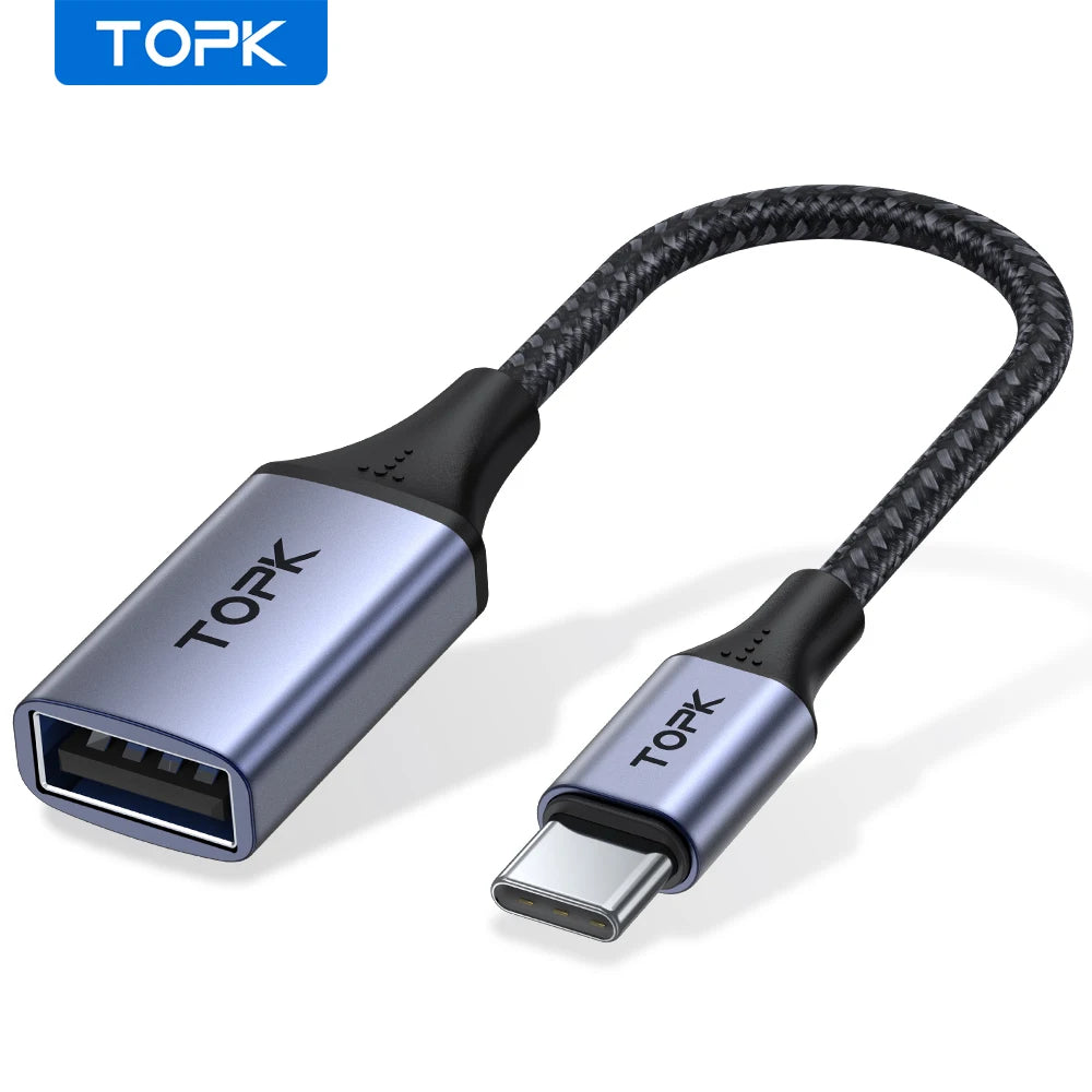 TOPK USB C to USB A OTG Adapter Cable Type C Male USB 3.0 2.0 Female