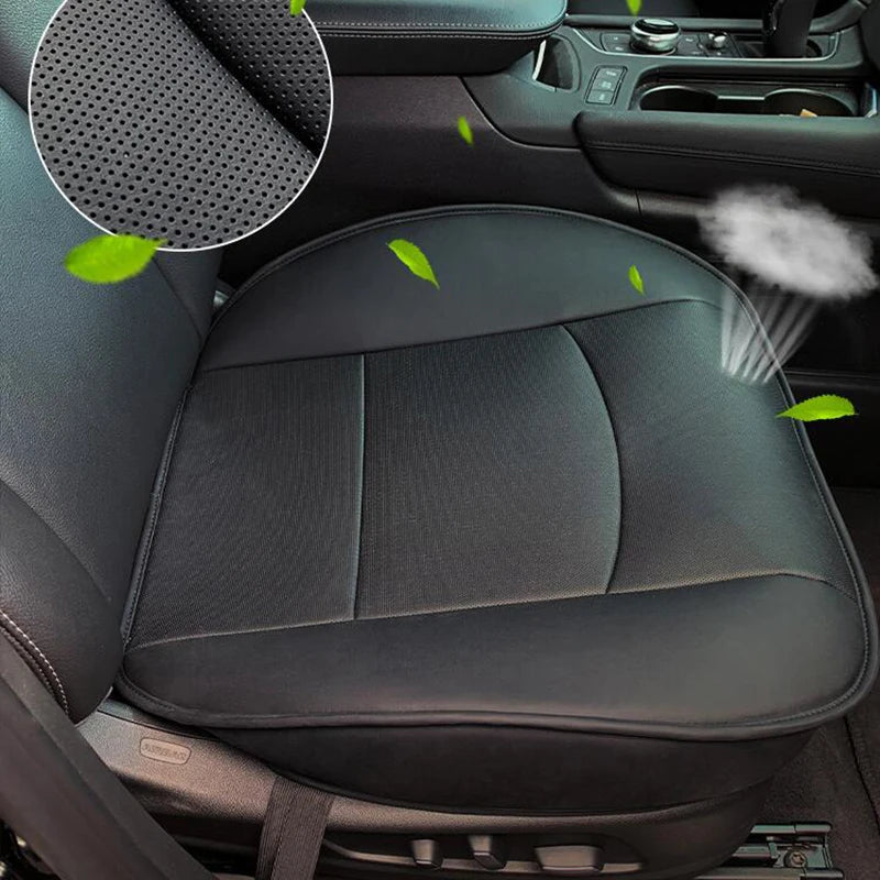 Universal PU Leather Front Car Seat Cover Breathable Single Seat Protector Cushion