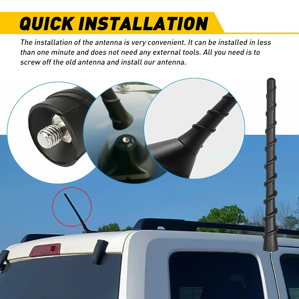 7-Inch Universal Car Antenna Mast Replacement AM/FM Radio Roof Whip Aerial