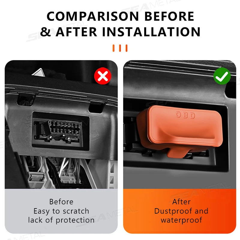 Silicone OBD Port Dust Cover Waterproof OBD-II Diagnostic Port Protector Cap