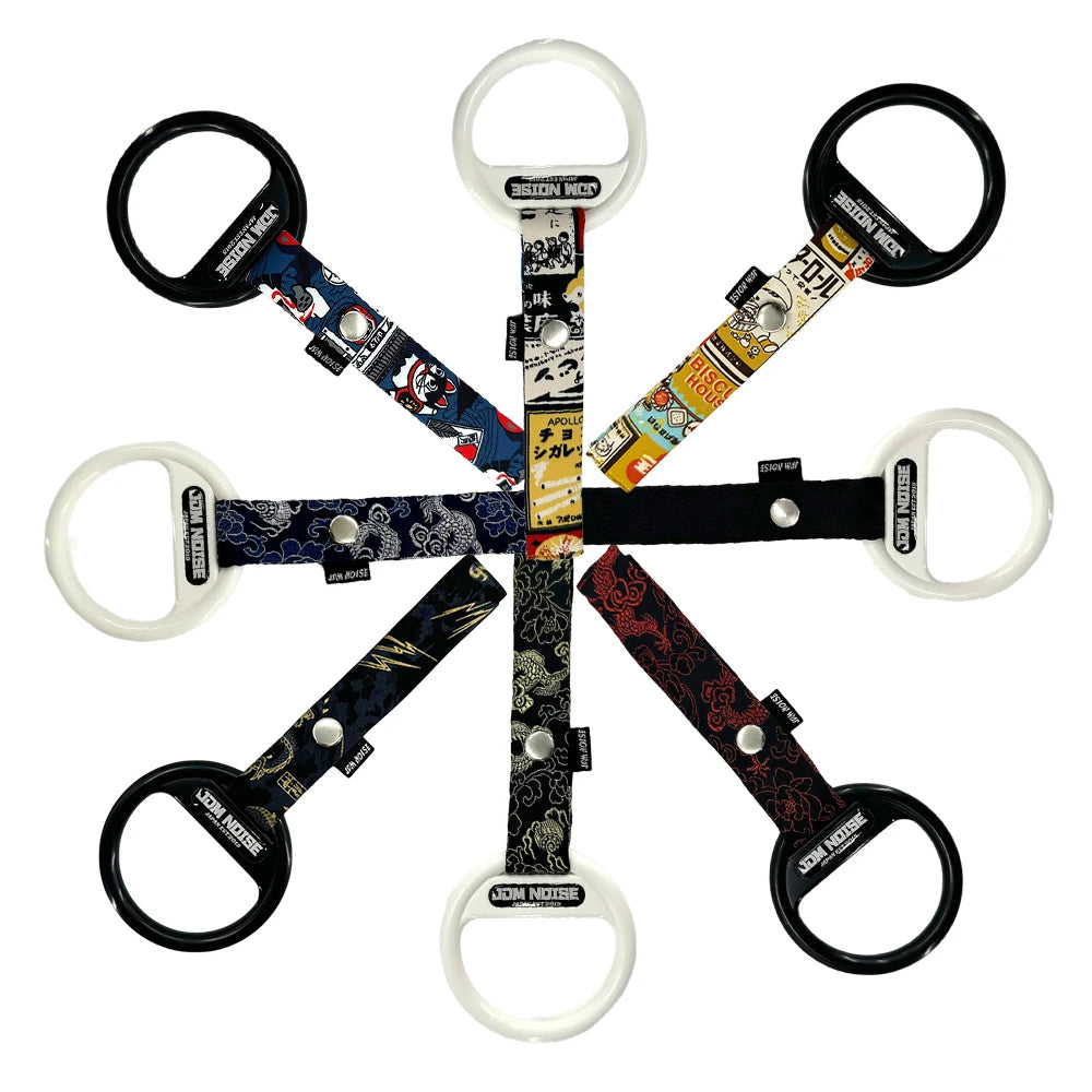 JDM Tsurikawa Lucky Cat Dragon Pattern Hanging Car Ring Strap Japanese Style