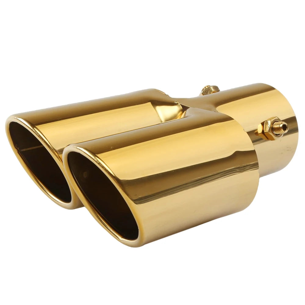 Universal Dual Slant Cut Stainless Steel Exhaust Tip 63mm Inlet 63 Outlet