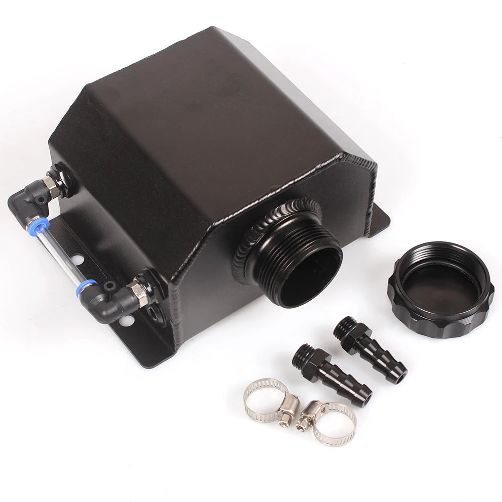 Universal 1L Aluminium Coolant Overflow Tank Reservoir with Drain Plug