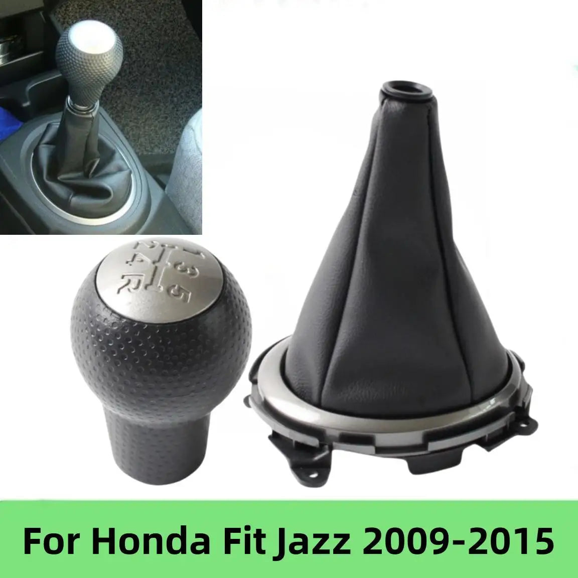 Gear Shift Knob Gaiter Boot Cover Shifter Lever for Honda Fit Jazz 2009-2015