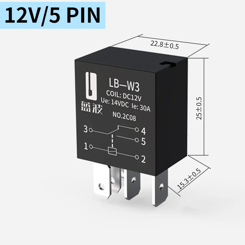 LANBOO Violet Automotive Relay 12V 24V 30A 4 Pin 5 Pin SPST SPDT Car