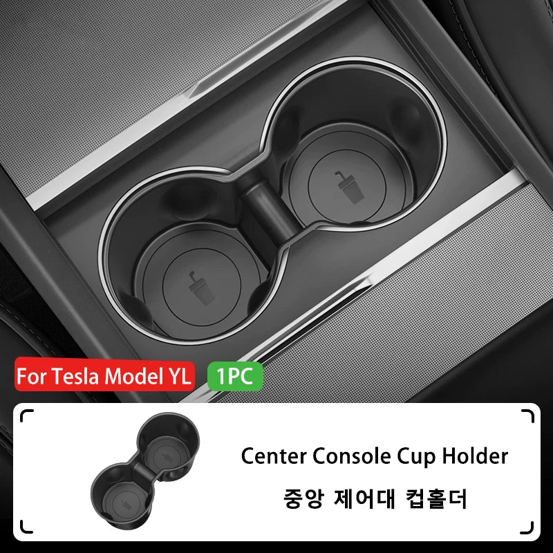 Silicone 3rd Row Cup Holder Insert for Tesla Model YL 2026+ Center Console