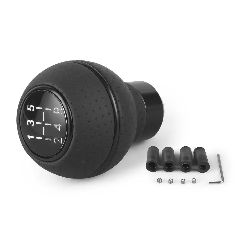 Universal 5-Speed Leather Shift Knob Gear Manual Shifter Car Lever Stick