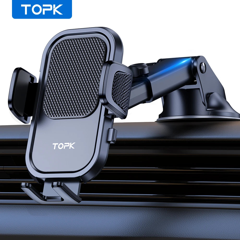 TOPK Universal Car Phone Holder 360° Air Vent Dashboard Suction Cup Mount