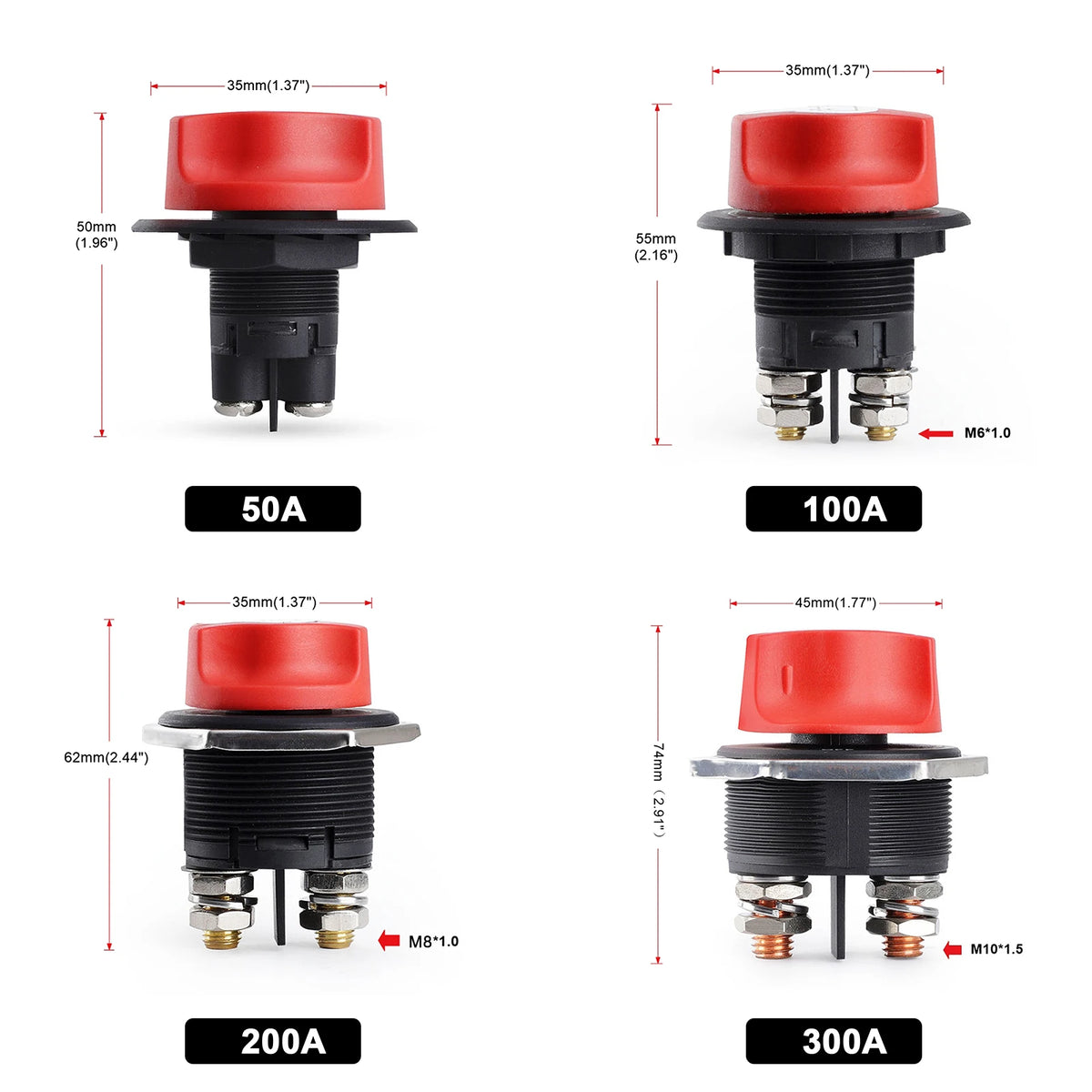 12V 32V Battery Disconnect Switch 50A 100A 200A 300A Car Boat Truck Isolator
