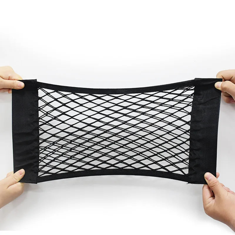 Universal Car Seat Back Organizer Mesh Net Pocket Elastic Trunk Storage Bag