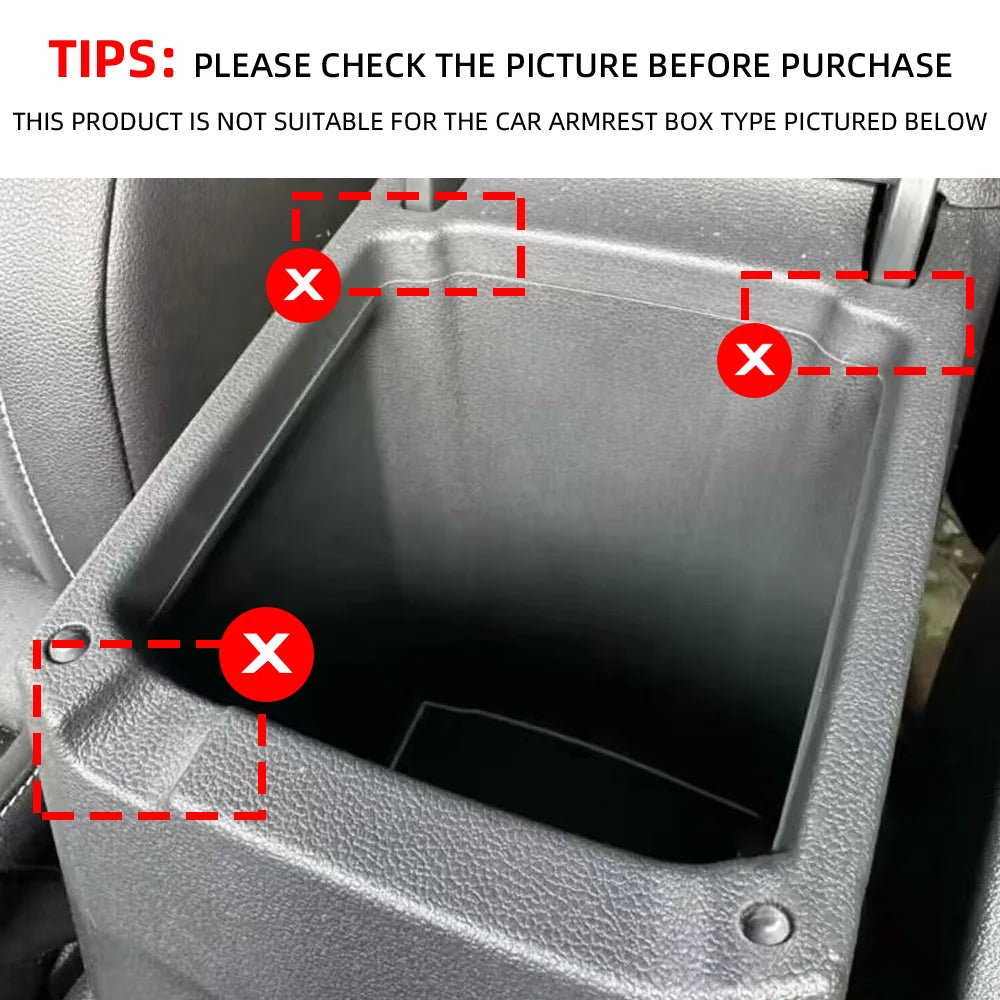 Center Console Armrest Storage Organizer Tray for Volkswagen VW Tiguan 2016–2023