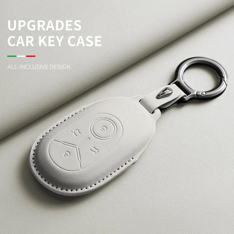 Original Color Leather Smart Key Case Cover for Geely Starray Geome Emgrand