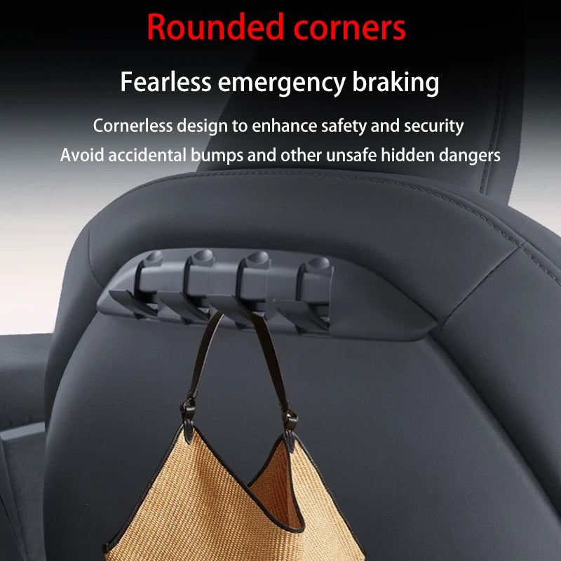 ABS Rear Seat Folding Hidden Hook Organizer for Tesla Model 3 Y 2017-2026