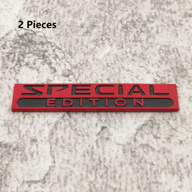 2PCS 3D Zinc Alloy Special Edition Car Fender Badge Emblem Trunk Decal Sticker