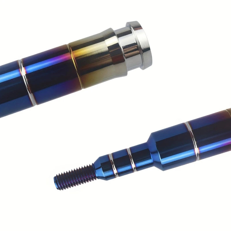 Blue Titanium Style Aluminum Gear Shift Knob and Rod Universal Manual Shifter
