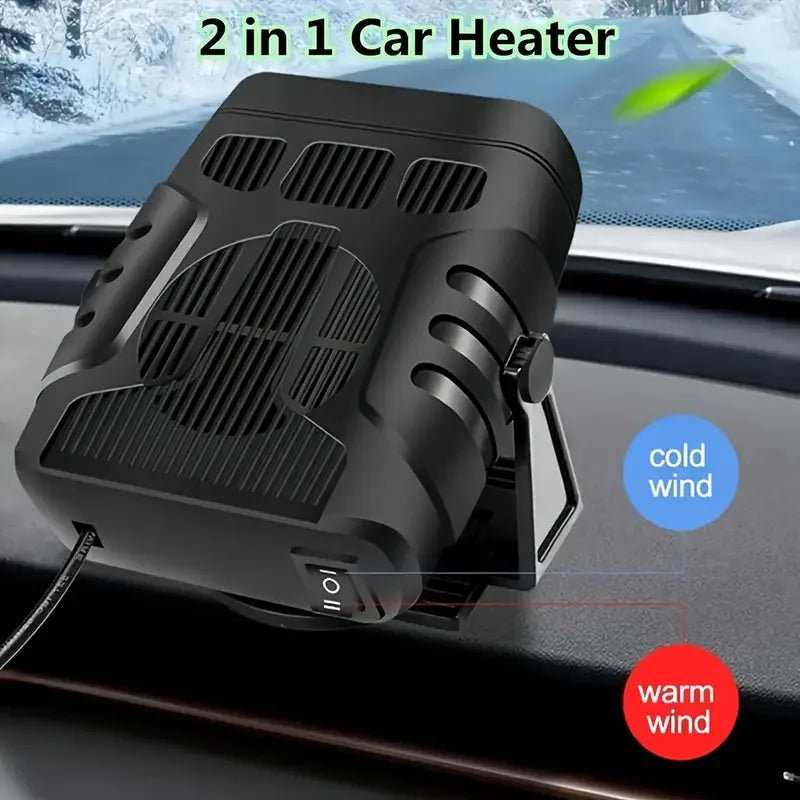 12V Car Heater Fan 360° Portable Windshield Defroster Defogger Air Cooler