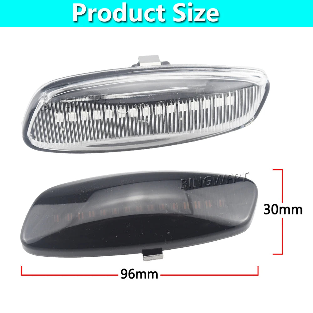 2Pcs LED Dynamic Side Marker Turn Signal Sequential Blinker Peugeot Citroen