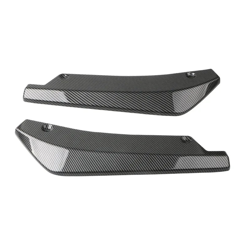 2PCS Universal Rear Bumper Lip Splitter Spoiler Black Carbon Fiber