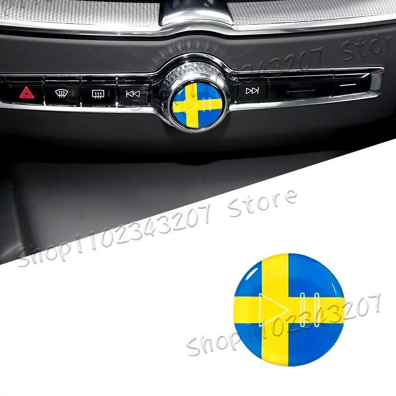 Swedish Flag Interior Emblem Sticker Control Panel for Volvo XC40 XC60 XC90 V40