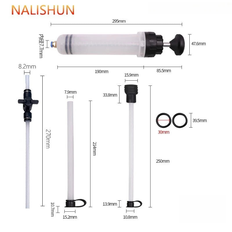 200/500CC Manual Fluid Transfer Syringe Pump Oil Fuel Brake Fluid Extractor