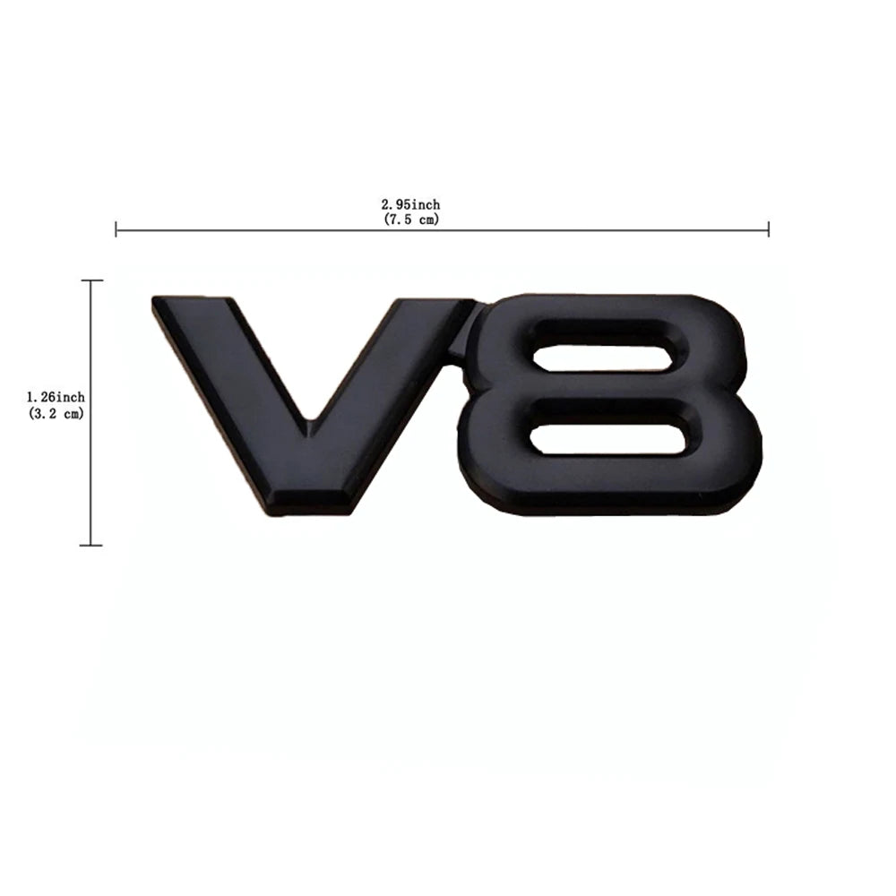 3D Metal Chrome V6 V8 Car Sticker Logo Emblem Decal Badge Body Trim