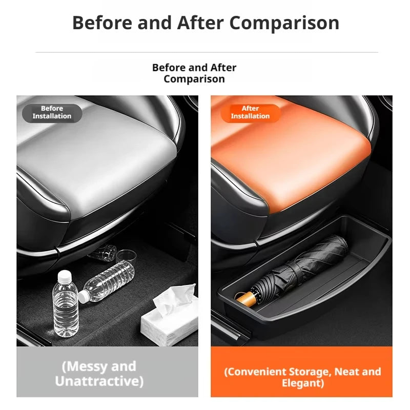 Universal Car Under Seat Storage Box ABS Anti-Slip Front Seat Drawer Organizer