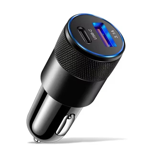 66W USB Car Charger PD Type C Fast Charging Adapter 12V/24V Cigarette Lighter