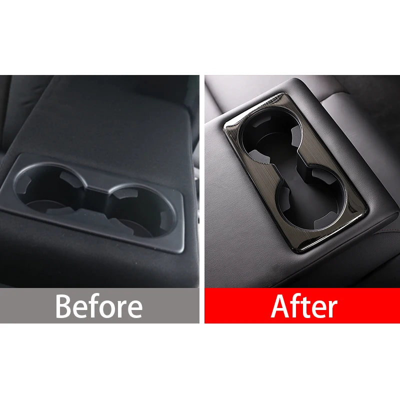 Stainless Steel Rear Seat Cup Holder Frame Trim for Mazda 3 BP & CX-30 2019–2023
