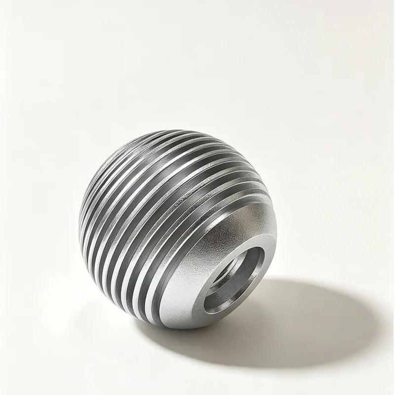 Aluminum Alloy Gear Shift Knob Ribbed Spherical Manual Shifter 3 Adapters