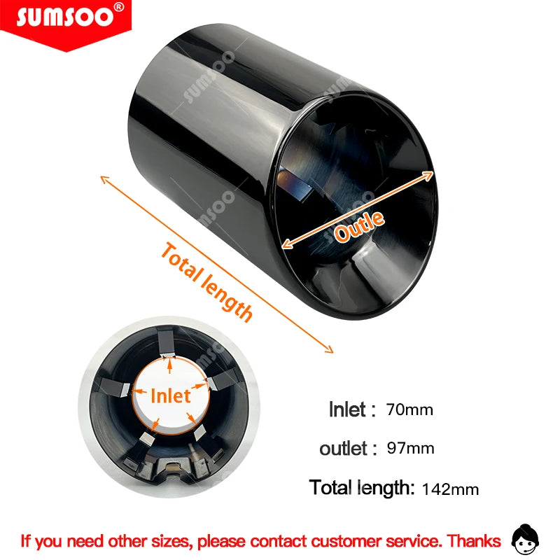 1Pcs 304 Stainless Steel Exhaust Tip for BMW M2 M3 M4 M5 M6 F87 F80 F82