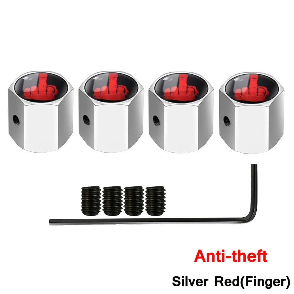 Skull Anti-Theft Tire Valve Stem Caps Locking Dustproof Valve Caps for Cars