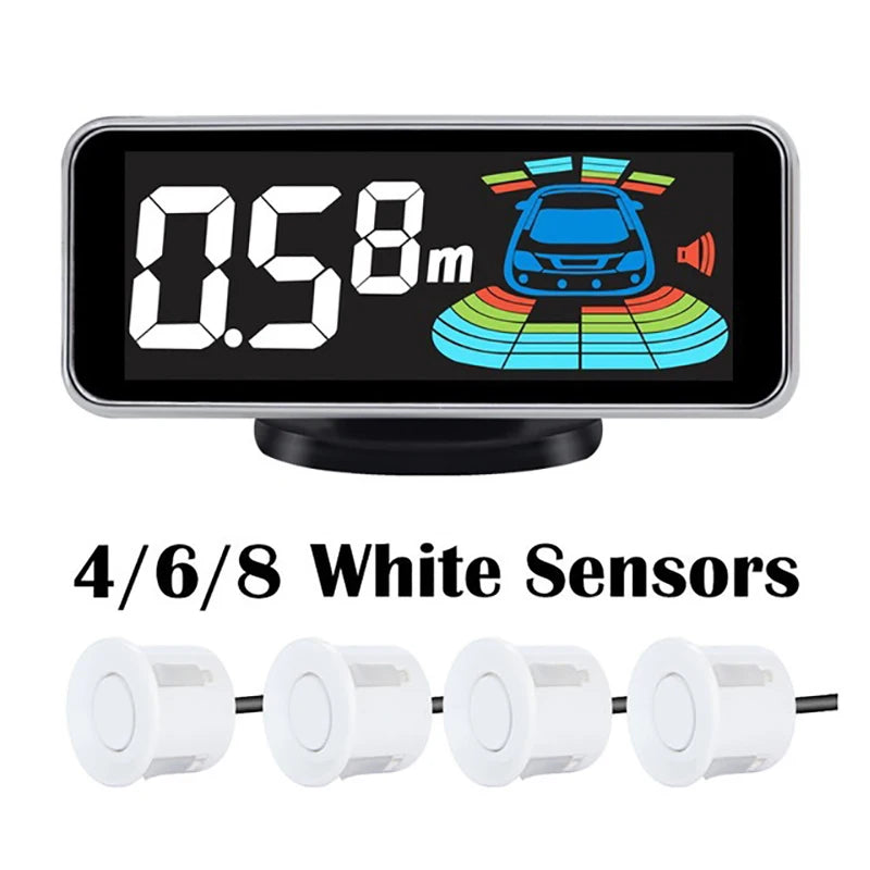 Car Parking Sensor Kit 4/6/8 Radar Sensors LED Display Backup Alarm Parktronic