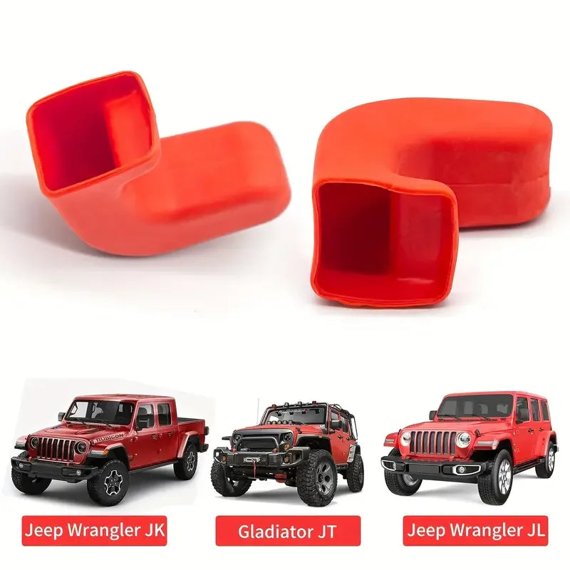 2PCS Bumper Tow Hook Covers for Jeep Wrangler JK JL & Gladiator JT 2007–2022