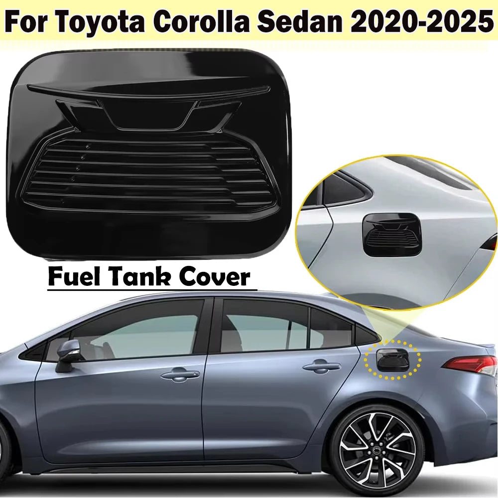 Gloss Black Fuel Filler Door Cover for Toyota Corolla Sedan 2020–2025