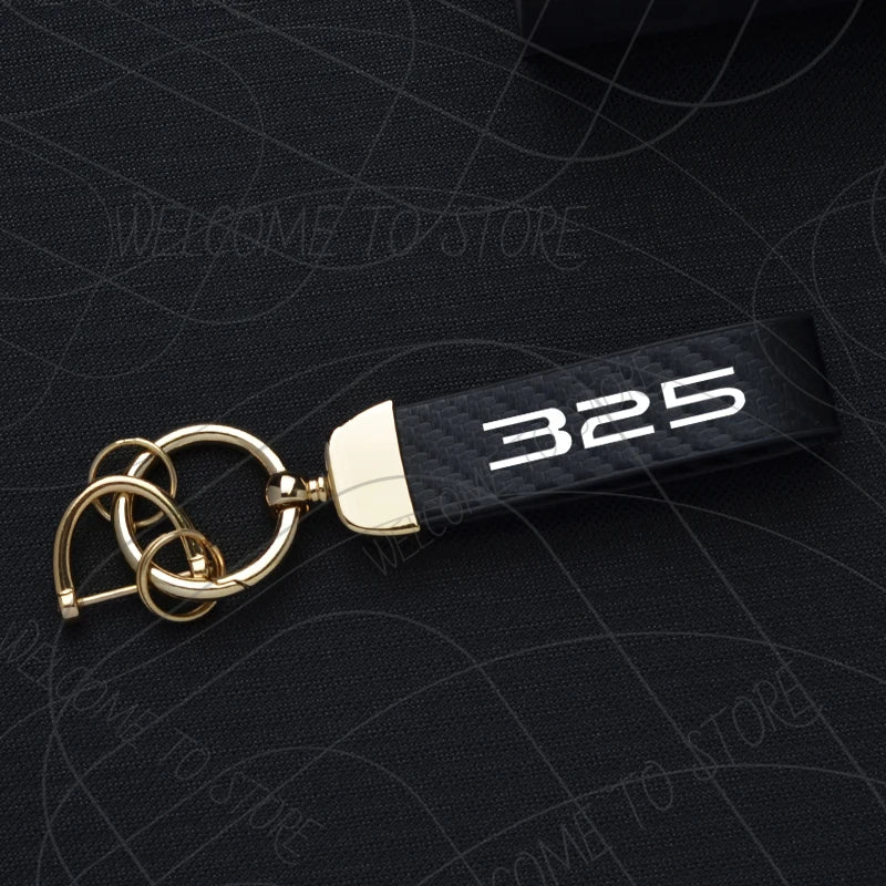 307 317 325 340 Keychain PU Leather Carbon Fiber Zinc Alloy Car Keyring
