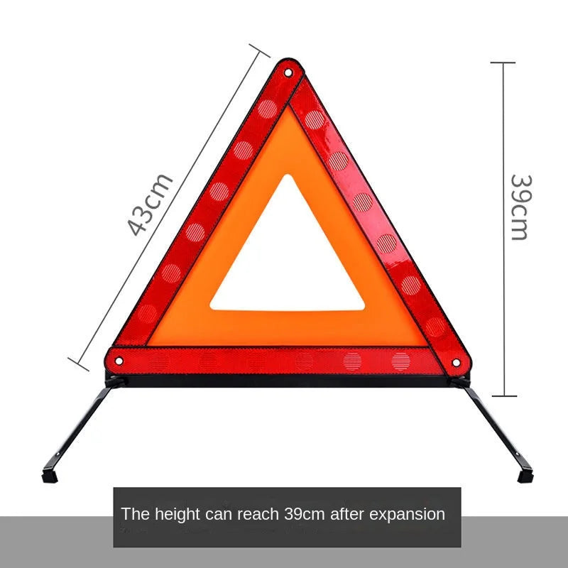 Car Emergency Warning Triangle Red Reflective Foldable Road Safety Sign