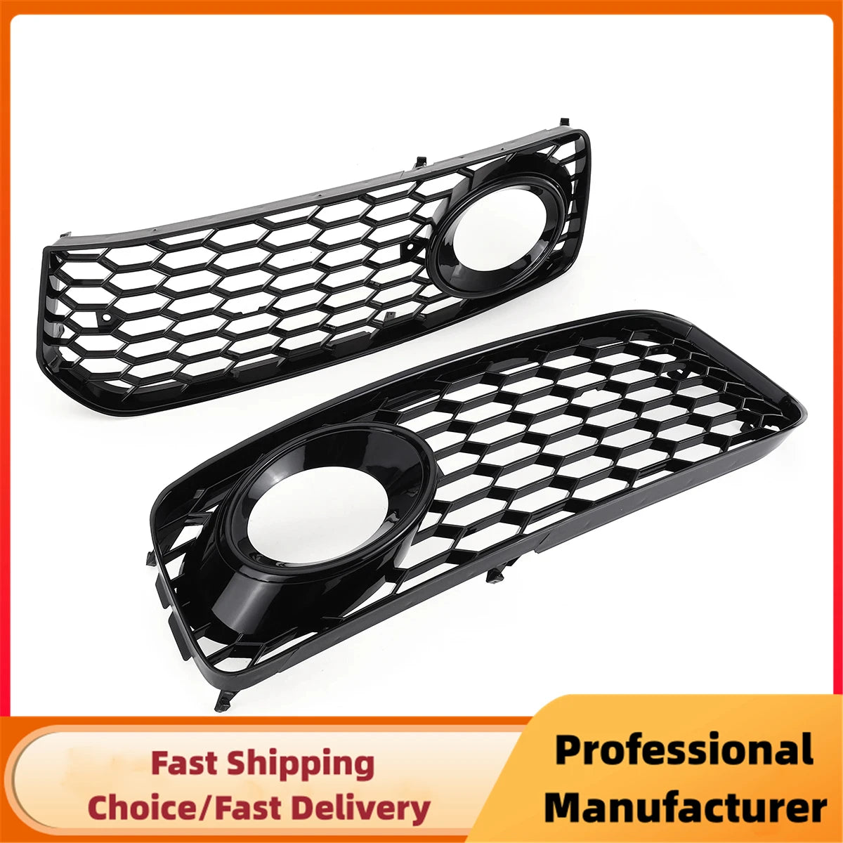 Front Honeycomb Fog Light Racing Grille Cover for Audi A5 S-Line S5 B8 2008–2012