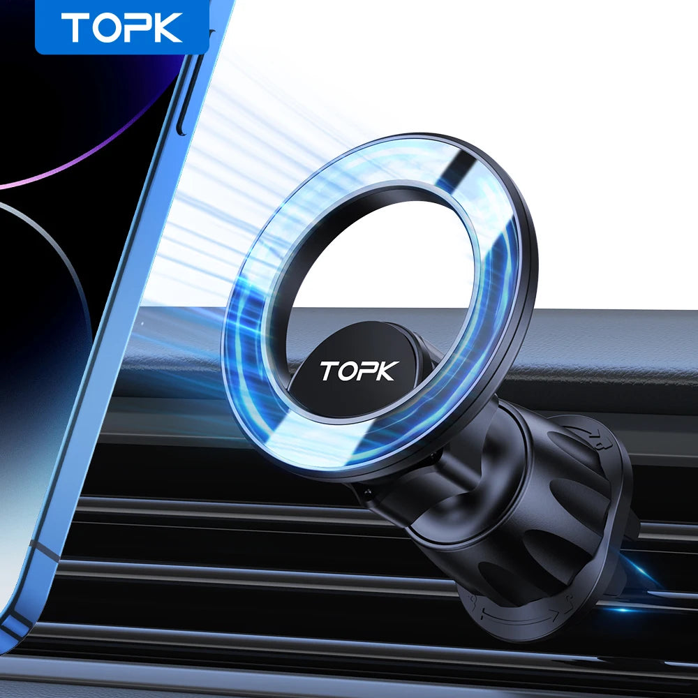 TOPK MagSafe Car Phone Mount Magnetic Air Vent Holder 360° Rotation iPhone