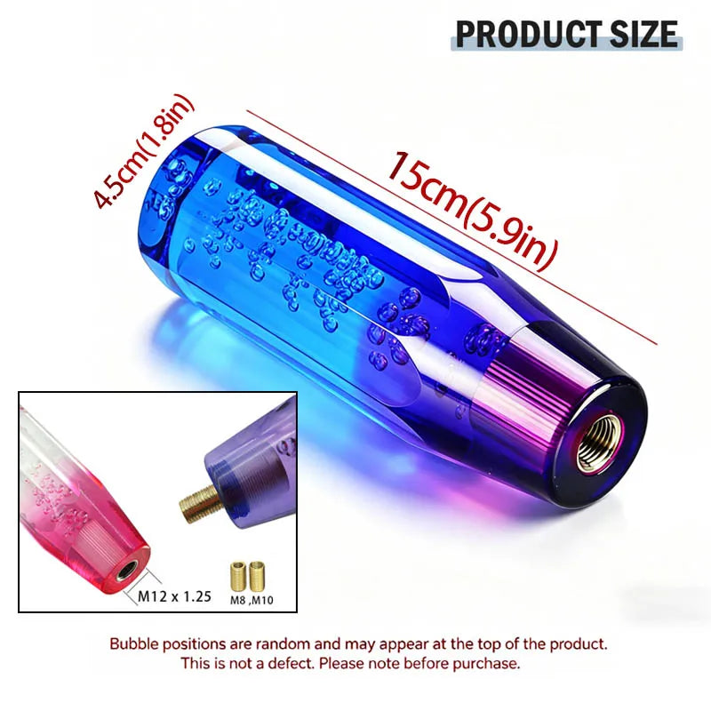 Blue Purple Crystal Gear Shift Knob 10 15 20cm Universal Manual Auto