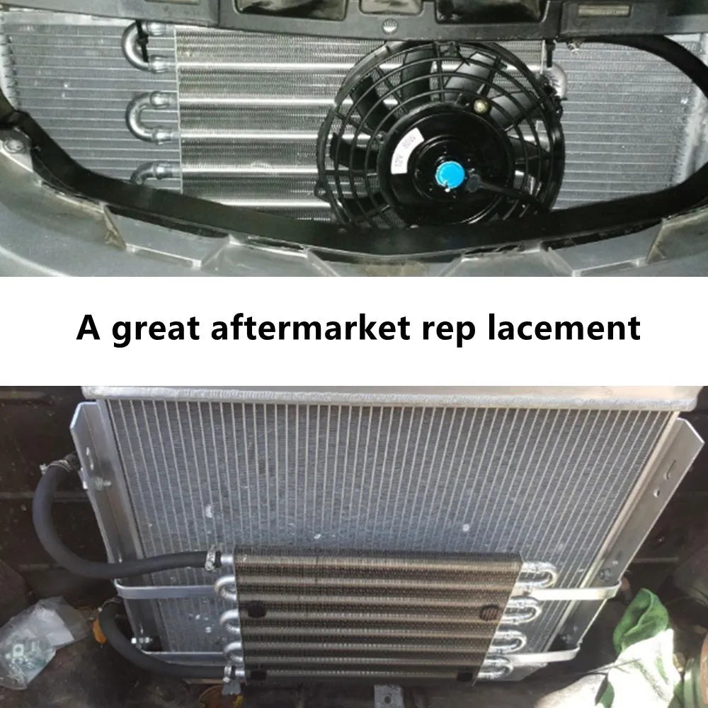 Universal Aluminum 2 Row Transmission Oil Cooler Kit Engine Oil Radiator Auto Manual