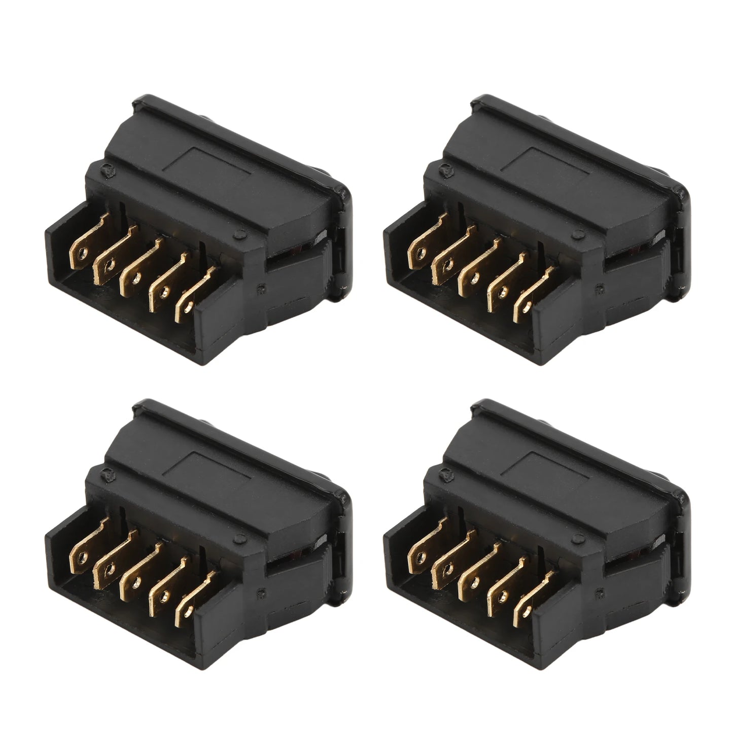 4PCS Universal 5-Pin Power Window Switch Set with Green LED Light DC 12V/24V