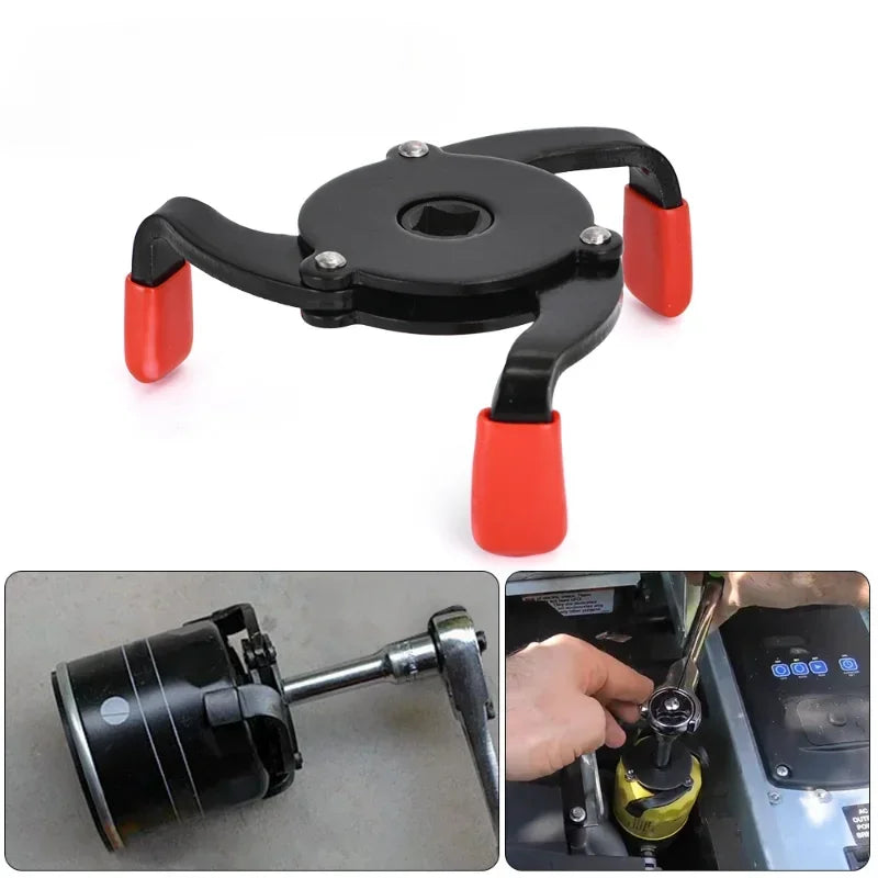 3 Jaw Oil Filter Wrench 60-95mm Adjustable 3/8in Drive Car Repair Tool