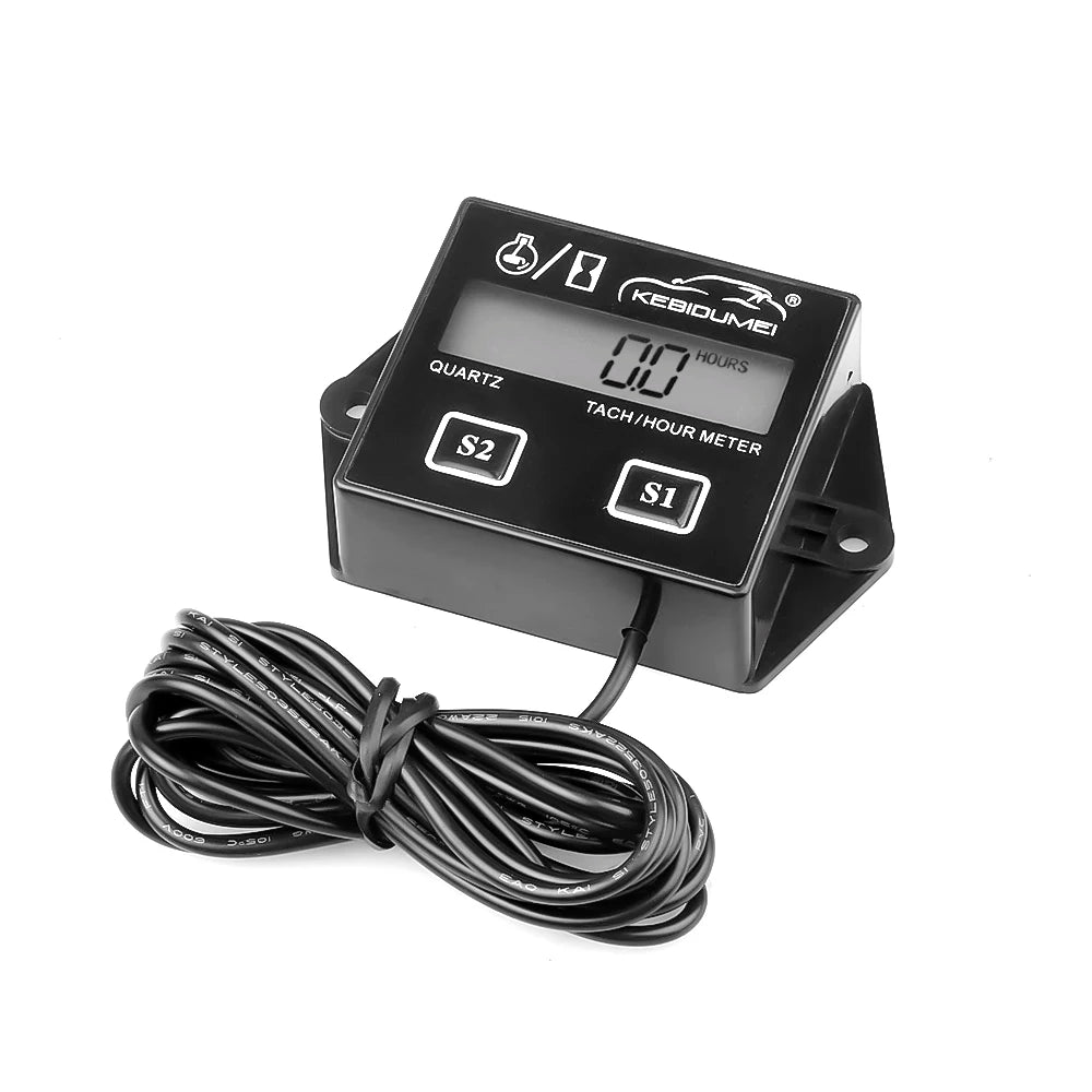 Digital Engine Tachometer RPM Meter Hour Gauge LCD Display for Boat Motorcycle