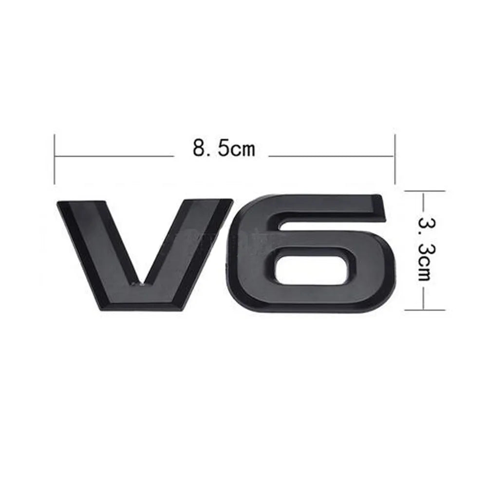 3D Metal Chrome V6 V8 Car Sticker Logo Emblem Decal Badge Body Trim