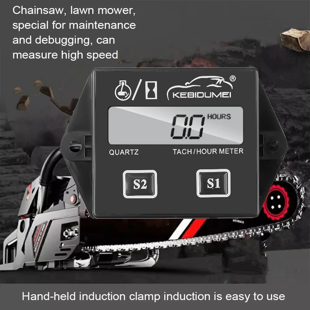 Digital Engine Tachometer RPM Meter Hour Gauge LCD Display for Boat Motorcycle