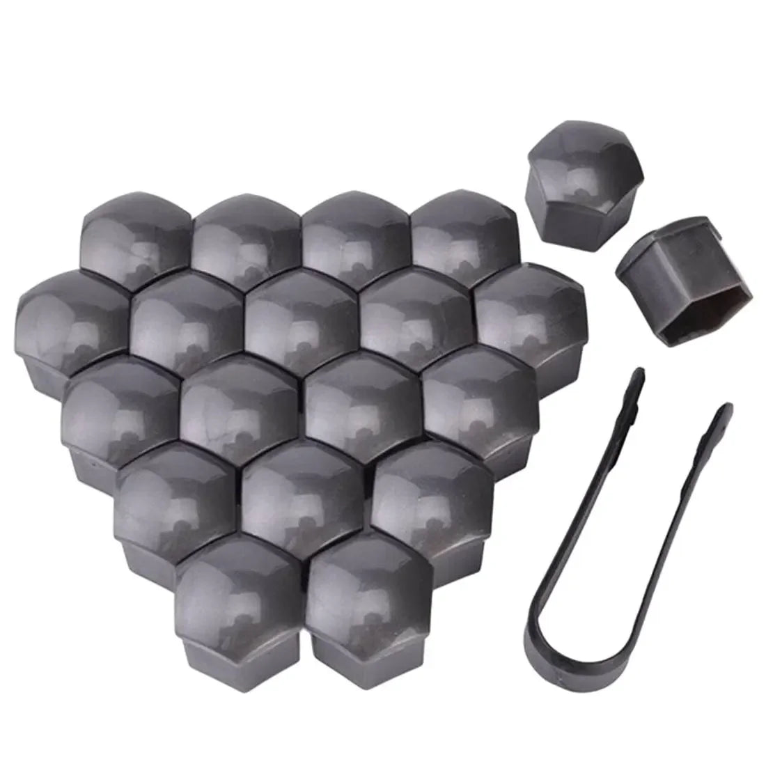 20Pcs Car Wheel Nut Caps 17mm 19mm 21mm Black Plastic Bolt Covers