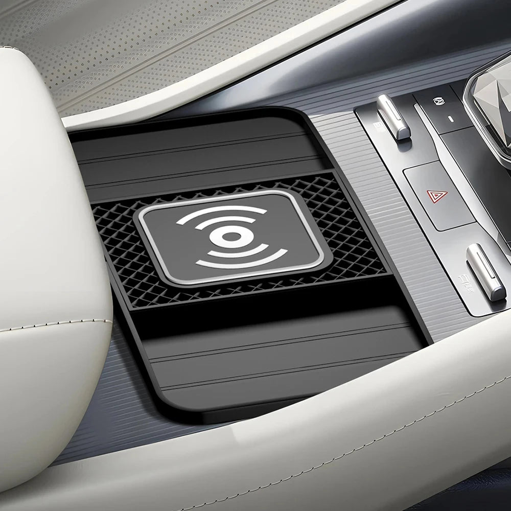 15W Fast Wireless Car Charger Pad Non-Slip Rubber Mat USB Powered Phone Pad